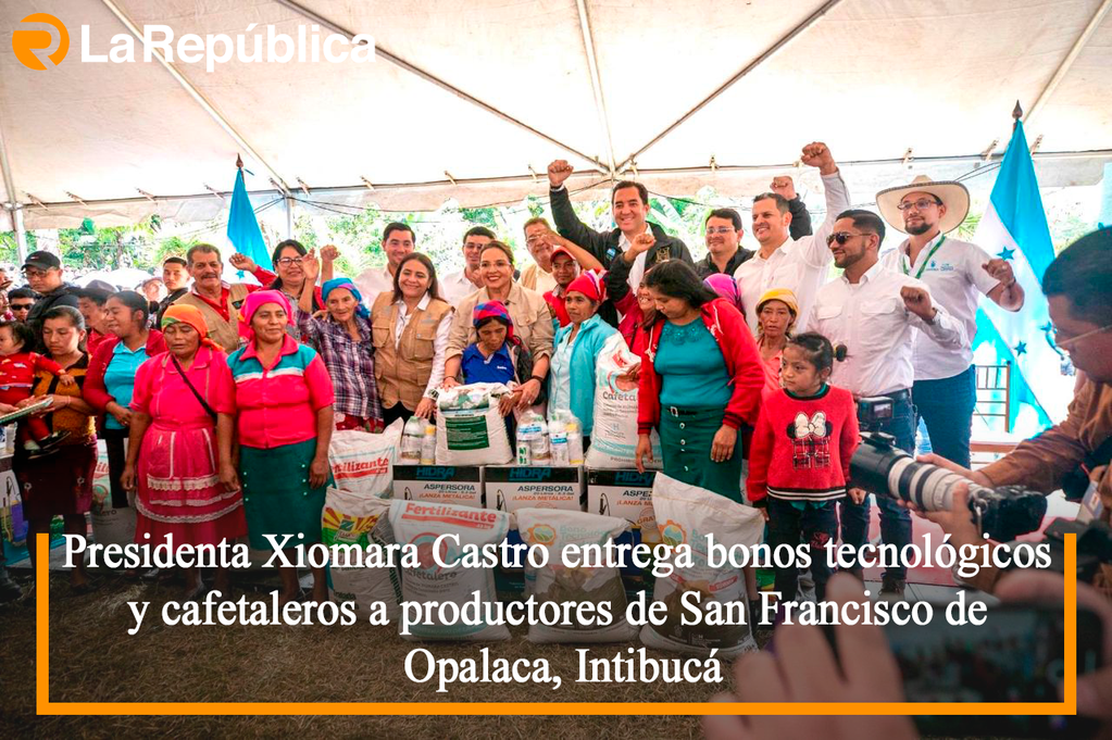 Presidenta Xiomara Castro entrega bonos tecnológicos y cafetaleros a productores de San Francisco de Opalaca, Intibucá - Cover Image